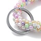Porte-clés de poignet de bracelet de perles de verre AJEW-Z018-01-3