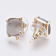 Accessoires de puces d'oreilles en verre à facettes GLAA-F084-C10-2