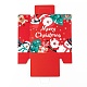 クリスマステーマ長方形折りたたみクリエイティブクラフト紙ギフトバッグ  ハンドル付き  ウエディングバッグ  クリスマステーマの模様  15.5x8x17.5cm CON-B002-02C-3