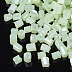 6/0 3.5~5x3.5~4カットガラスシードビーズ  六角  不透明なセイロン＆光沢のある  淡緑色  1mm  穴：4500mm  約{1}個/袋 SEED-S033-08B-01-2