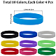 Gorgecraft 40Pcs 10 Colors Flat Plain Silicone Cord Bracelets Set for Men Women BJEW-GF0001-16-2