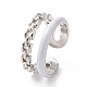 Эмалевое кольцо на манжете с двойной строчкой RJEW-E051-01P-04-1