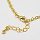 Golden Plated Brass Chain Necklaces NJEW-P121-30A-3