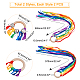 CHGCRAFT 4Pcs 4 Style Rainbow Ribbon Wood Ring with Bells AJEW-CA0001-80-2