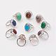 Natural & Synthetic Mixed Stone Finger Rings RJEW-P122-M-2