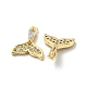Brass Micro Pave Clear Cubic Zirconia Charms KK-H460-34G-2
