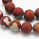Frosted Round Natural Red Picture Jasper Beads Strands G-N0166-70-12mm-2