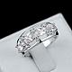 Silver Plated Brass Cubic Zirconia Bridal Rings for Women RJEW-BB00723-7-3