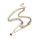 Pendentifs oeil de cheval turquoise et strass synthétiques collier multicouche avec perles en plastique NJEW-P269-19G-1