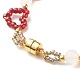 Glass Seed & Natural Agate Beaded Bracelet with Brass Magnetic Clasp BJEW-JB07803-7
