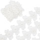 GORGECRAFT 3 Yards 3D Flower with Pearl Bead Lace Edge Trim 6cm Width 3-Layers Embroidered Lace Mesh Flower White Edging Trimmings Fabric Beads Butterfly Shape Floral Applique for DIY Sewing Craft OCOR-GF0002-53-1