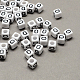 Perles européennes de lettre en acrylique à gros trou SACR-Q103-8mm-01Q-1