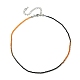 Collier de perles de verre rondelle à facettes pour femme NJEW-M208-02F-3