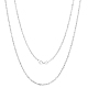 Collar de cadena de eslabones finos y delicados de plata de ley chapados en rodio para mujeres y hombres JN1096B-03-1
