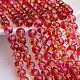 Two Tone Spray Painted Transparent Glass Bead Strands X-DGLA-R027-8mm-02-1