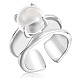925 открытое кольцо-манжета из стерлингового серебра с родиевым покрытием JR900A-1
