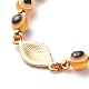 Bracelet perles tressées en résine ronde mauvais œil BJEW-JB07365-7