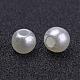 Perle di perle distanziali rotonde in acrilico bianco imitazione grosso color crema per gioielli per bambini X-PACR-4D-12-2