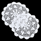 綿編み中空花プレースマット  コースター  断熱カップパッド  ティーカップマット  ホワイト  390x2mm AJEW-WH0368-06-8