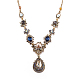 Fashion Women Jewelry Zinc Alloy Rhinestone Bib Statement Necklaces NJEW-BB15100-1