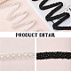 CHGCRAFT 4Yards 2Pcs 2Colors Resin Beaded Trim with Gauze Wedding Rhinestone Applique with Pearls for Garment Accessories SRIB-CA0001-04-4