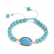 Bracelets de perles tressées en turquoise synthétique BJEW-JB04210-02-1