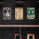 ヴィンテージメタルブリキサイン  バーの鉄の壁の装飾  レストラン  カフェパブ  長方形  月の満ち欠けの模様  300x200x0.5mm AJEW-WH0189-107-5