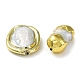 Perline in ottone placcato a cremagliera con perla keshi naturale barocca KK-K348-06G-2
