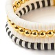 4 pièces 4 bracelets extensibles perlés en argile polymère de style heishi sertis d'hématite synthétique BJEW-JB07592-6