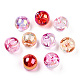Placage uv perles acryliques irisées arc-en-ciel OACR-G012-04-3