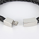Simple Braided PU Leather Cord Bracelets BJEW-L387-01-3