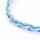 Регулируемые двухцветные плетеные браслеты из нейлонового шнура BJEW-JB05850-03-2