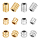 UNICRAFTALE 12Pcs 2 Colors 3 Styles Grooved Column Beads Stainless Steel Tube Spacer Beads Metal Loose Beads Large Hole Beads for DIY Bracelet Necklace Jewelry Making 6mm STAS-UN0050-26-1