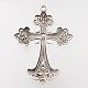 Alliage strass croix gros pendentifs gothiques X-ALRI-1475-RS-3