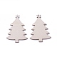 染色されていない木製のペンダント  クリスマスツリー  アンティークホワイト  86.5x64x3mm  穴：3mm WOOD-I004-03-2