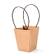 Trapezoid Kraft Paper Gift Bags with Plastic Haddles CARB-P007-A04-A-3
