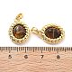 Латунные подвески в виде тигрового глаза KK-B129-04G-3