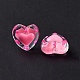 Glass Heart Beads GLAA-D005-01-5