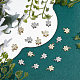 Benecreat 48 個 2 色ラック メッキ真鍮チャーム  花のチャーム  プラチナ·ゴールデン  9.5x7.5x1mm  穴：0.8mm  24個/カラー KK-BC0011-97-4