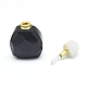 Natural Black Agate Openable Perfume Bottle Pendants G-E556-20F-3
