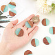 OLYCRAFT 12pcs Resin Wooden Earring Pendants Flat Round Vintage Resin Wood Statement Jewelry Findings for Necklace and Earring Making - Clear Turquoise RESI-OL0001-07C-3