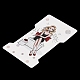 長方形の女の子のプリント紙ヘアクリップディスプレイカード  ヘアクリップ収納用ジュエリーディスプレイカード  暗赤色  11.5x6.6x0.05cm  穴：24x8.5mm CDIS-M007-03D-3