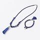 Lapis Lazuli Beads Necklaces and Bracelets Jewelry Sets SJEW-JS00906-03-1