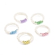 Pulseras de cuentas elásticas de perlas de imitación de acrílico redondas para niños BJEW-JB05946-1