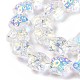 Transparentes perles de verre de galvanoplastie brins GLAA-C025-01D-5