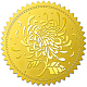 自己接着金箔エンボスステッカー  メダル装飾ステッカー  植物模様  5x5cm DIY-WH0211-187-1