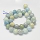 Runde natürliche Aquamarin Perlen Stränge G-K068-05-12mm-2
