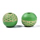 Painted Natural Wood Beads WOOD-S057-072K-2