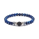 Ensemble de bracelets extensibles en perles rondes avec pierres mélangées naturelles et synthétiques de style 3pcs 3 BJEW-JB08587-9