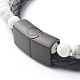 Natürliche Howlith runde Perlen mehrsträngige Armbänder BJEW-JB06571-04-4